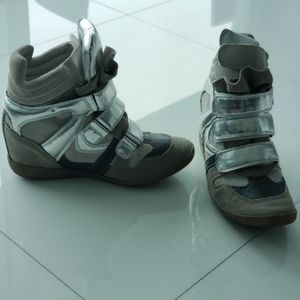 Steve madden metallic suede & leather sneakers